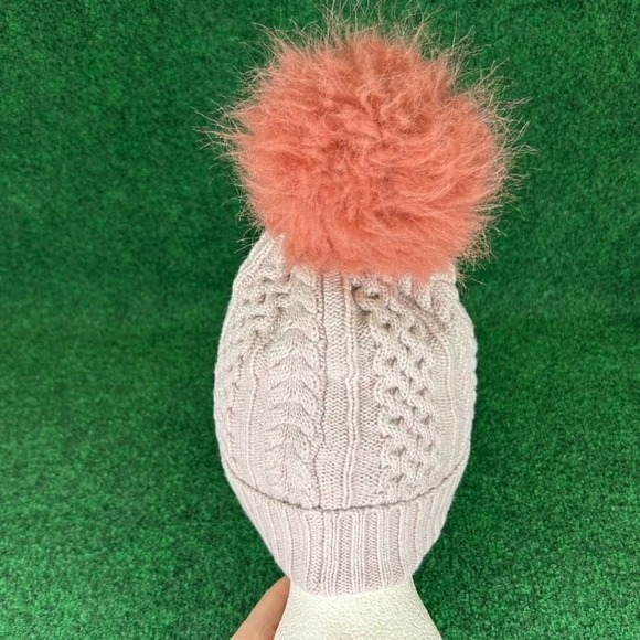 Smartwool Lodge Girl Beanie Womens Pink Blush Rose Pom Light Pink Knit Hat Fuzzy - Picture 7 of 11